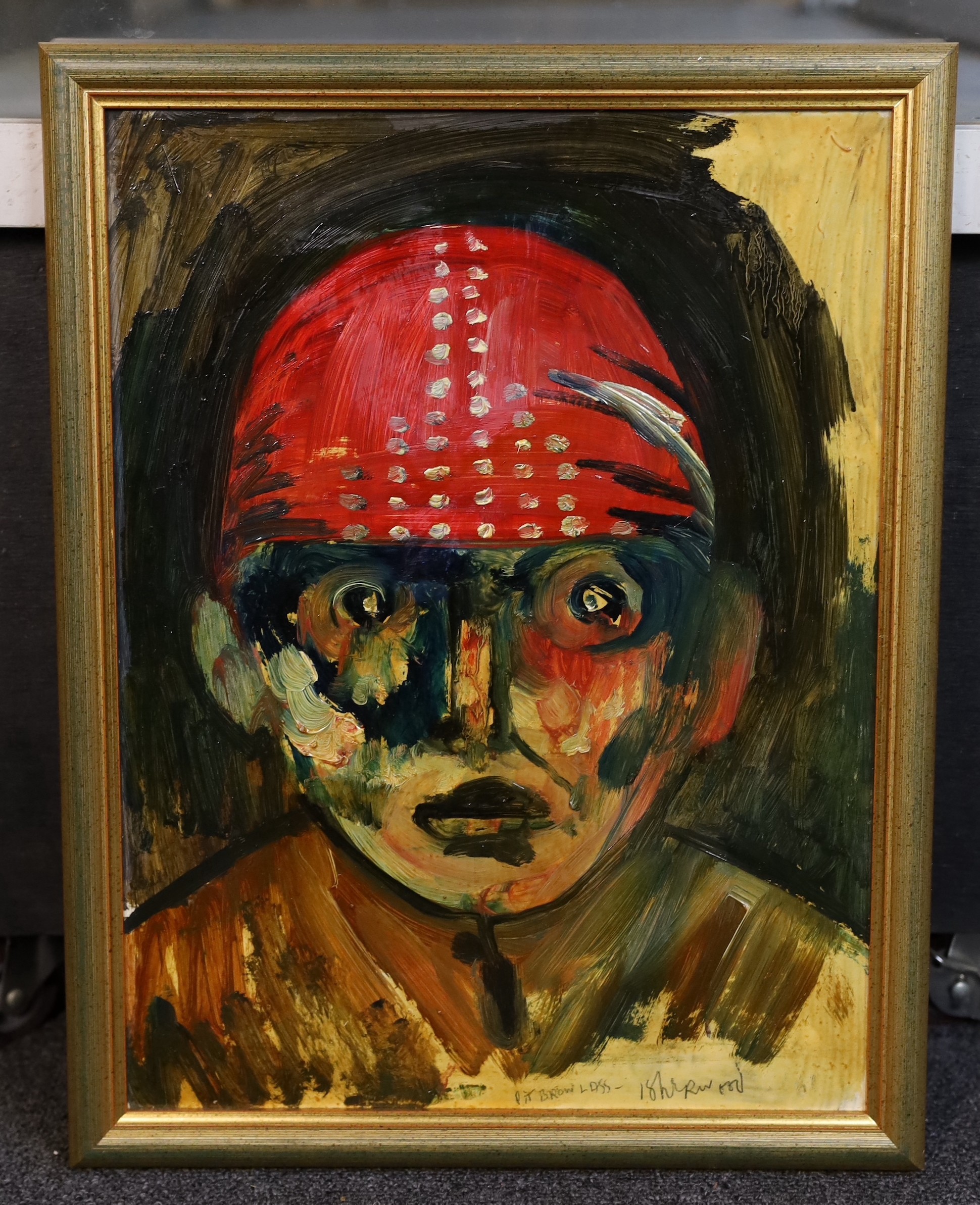 James Lawrence Isherwood (British, 1917- 1989), 'Pit Brow Lass', oil on board, 39 x 29.5cm